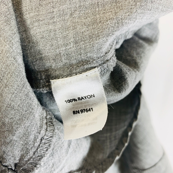 J. Jill Button Down Long Sleeve Gray Career Stretch Rayon Neutral Size Medium - Picture 6 of 7